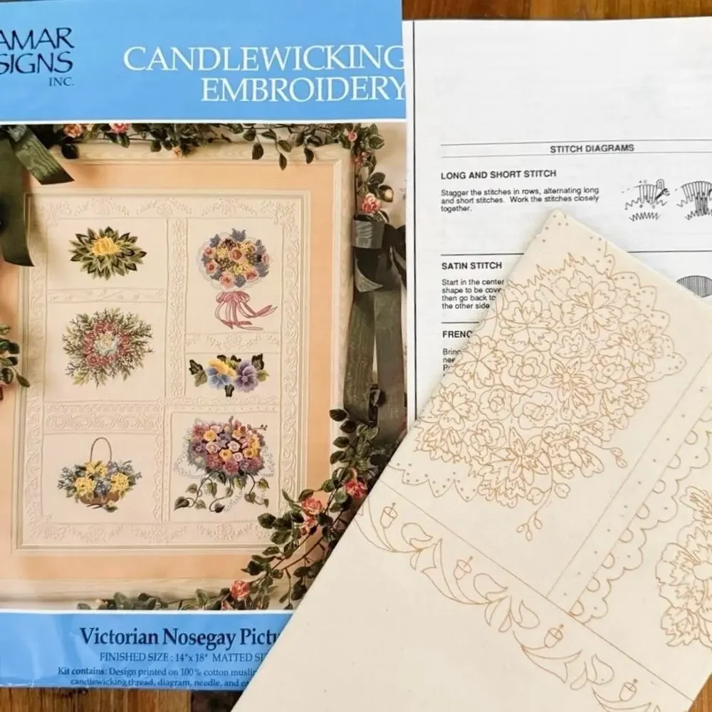 Candamar Candlewicking Kit • Victorian Nosegay • 1994 • Incomplete